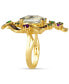 ფოტო #3 პროდუქტის Crazy Collection® Multi-Gemstone (5-1/3 ct. t.w.) & Diamond (3/8 ct. t.w.) Swirling Cluster Statement Ring in 14k Gold