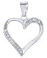 Silver Heart pendant with clear zircons LPS2091
