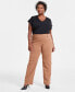 Фото #2 товара Plus Size Mid-Rise Pull-On Straight-Leg Pants, Created for Macy's