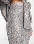 Фото #3 товара ASOS DESIGN Tall jersey sequin flare trouser in gunmetal