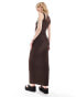 Фото #3 товара COLLUSION double layer mesh maxi dress in brown