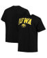 Фото #1 товара Men's Black Iowa Hawkeyes Big and Tall Arch Over Wordmark T-shirt