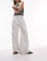 Фото #1 товара Topshop wide leg linen trouser with pockets in white