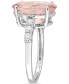 ფოტო #4 პროდუქტის Morganite (4-3/4 ct. t.w.) & Diamond (3/8 ct. t.w.) Oval Statement Ring in 14k White Gold