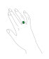 ფოტო #6 პროდუქტის Fleur De Lis Pave Accent AAA CZ Estate Large Oval Solitaire 7CT Cubic Zirconia Simulated Emerald Green Cocktail Statement Ring For Women