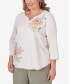 Plus Size Tuscan Sunset Embroidered Flower Top