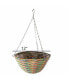 Фото #2 товара Woven Plastic Rattan Hanging Basket, 12in Diameter