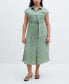 ფოტო #14 პროდუქტის Women's 100% Linen Shirty Dress