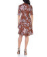 ფოტო #2 პროდუქტის Women's Floral Elbow Sleeve T-shirt Swing Dress