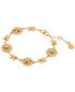 Фото #1 товара Gold-Tone Cubic Zirconia Flower Flex Bracelet