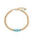 ფოტო #1 პროდუქტის Turquoise and 18k Gold Plated Beaded Anklet