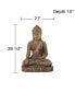 Фото #2 товара Sitting Buddha Statue Sculpture Zen Asian Japanese Garden Decor Outdoor Front Porch Patio Yard Outside Home Balcony House Exterior Weathered Light Sandstone Finish 29 1/2" Tall - John Timberland