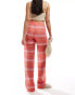 Vero Moda lace beach trouser in pink chevron print