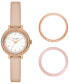 ფოტო #1 პროდუქტის Women's Morningside Three Hand Pink Pro-Planet Leather Watch 28mm Gift Set