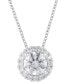 Фото #1 товара Badgley Mischka lab Grown Diamond Halo 18" Pendant Necklace (1-1/5 ct. t.w.) in 14k White Gold