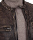 ფოტო #3 პროდუქტის Men's Vintage Two-Tone Leather Café Racer Jacket