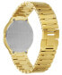 ფოტო #3 პროდუქტის Eco-Drive Unisex Stiletto Gold-Tone Stainless Steel Bracelet Watch 39mm