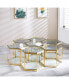 Фото #5 товара Modern Glass Coffee Table with Gold Frame