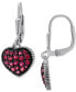 Фото #3 товара Lab-Grown Ruby Heart Cluster Drop Earrings (1-1/4 ct. t.w.) in Sterling Silver