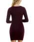 ფოტო #2 პროდუქტის Juniors' Bodycon Faux-Leather Long-Sleeve Sweater Dress