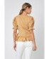 Women's Eyelet Mixed Media Knit Top