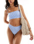 & Other Stories gingham high leg bikini bottom in blue