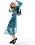 Wednesday's Girl floral print floaty midi skirt co-ord in blue