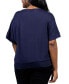 ფოტო #3 პროდუქტის Plus Size Short Sleeve Loose Fitting Dolman Top