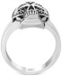 ფოტო #4 პროდუქტის EFFY® Men's Ruby (1/10 ct. t.w.) & Diamond Accent Skull Ring in Sterling Silver