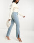 Фото #1 товара ASOS DESIGN mid rise straight jean in light blue with split