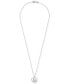 ფოტო #3 პროდუქტის Cultured Freshwater Pearl (6mm) & Diamond Accent Swirl Heart 18" Pendant Necklace in Sterling Silver