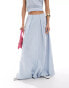 Фото #3 товара ASOS DESIGN bubble hem co-ord maxi skirt in blue stripe