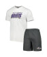 ფოტო #1 პროდუქტის Men's Charcoal, White Baltimore Ravens Downfield T-shirt and Shorts Sleep Set