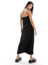 & Other Stories strapless maxi column dress in black