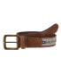 Men's Tri-Color Ribbon Inlay Leather Belt