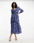 Фото #1 товара ASOS DESIGN button through maxi shirt dress with lace inserts in washed navy