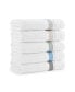Aegean Eco-Friendly Recycled Turkish Bath Towels (2 Pack), 30x60, 600 GSM, White with Weft Woven Stripe Dobby, 50% Recycled, 50% Long-Staple Ring Spun Cotton Blend, Low-Twist, Plush, Ultra Soft
