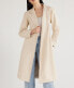 Фото #1 товара Scoop Trench Coat Women's Cream Padded Shoulders Slit Notch Lapel Size XS