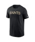 Фото #3 товара Men's Black New Orleans Saints Primetime Wordmark Essential T-Shirt