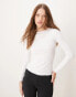 Фото #1 товара New Look long sleeve lettuce edge top in white