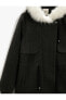 Фото #7 товара Пальто женское Котон с поясом и плюшевыми деталями
