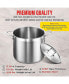 Фото #3 товара Stockpot - Brushed Stainless Steel - Heavy Duty Induction Pot with Lid and Riveted Handles - For Soup, Seafood, Stock, Canning and for Catering for Large Groups and Events by BAKKEN