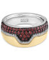 ფოტო #4 პროდუქტის Men's Garnet (1 ct. t.w.) & Diamond (1/8 ct. t.w.) Ironman Ring in Sterling Silver & Gold-Plate