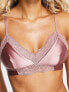 Фото #3 товара Gilly Hicks floral lace satin triangle bra in pink