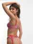 Фото #4 товара ASOS DESIGN Valentines 3 piece soft bra, suspender & thong set in pink glitter hearts