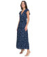 Women's Printed Ruffle-Sleeve Tiered-Skirt Maxi Dress