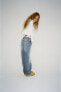 Фото #3 товара Комбинированные джинсы trf wide-leg со средней посадкой ZARA