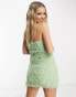 Фото #4 товара Pieces Premium faux feather bandeau mini dress in mint