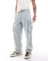 Jack & Jones alex baggy jean with cargo pockets in light blue wash