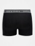 Фото #2 товара Jack & Jones 3 pack trunks with colour pop waistband in black